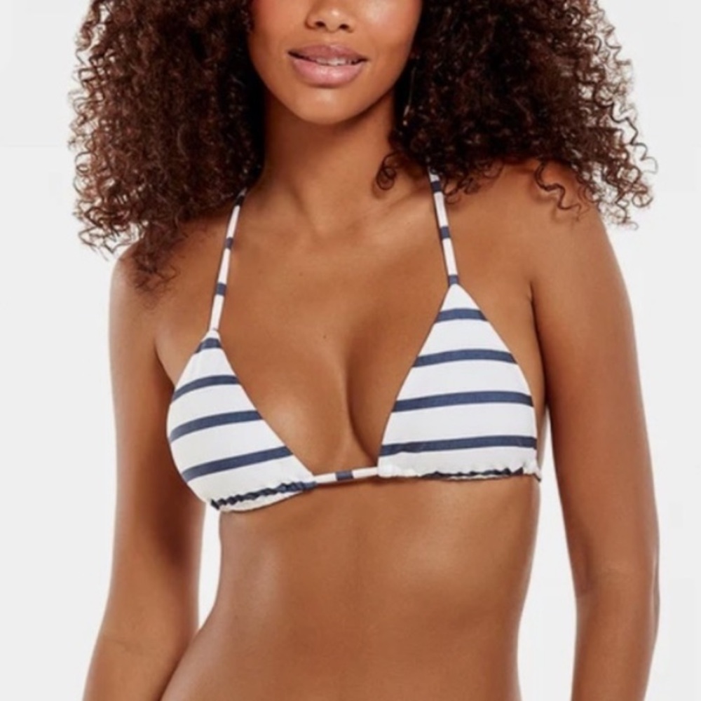 VIX Dri Back Perrine Triangle String Bikini Top Nautical Swim Beach Summer
